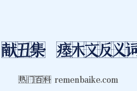 献丑集·瘗木文反义词是什么意思的图片